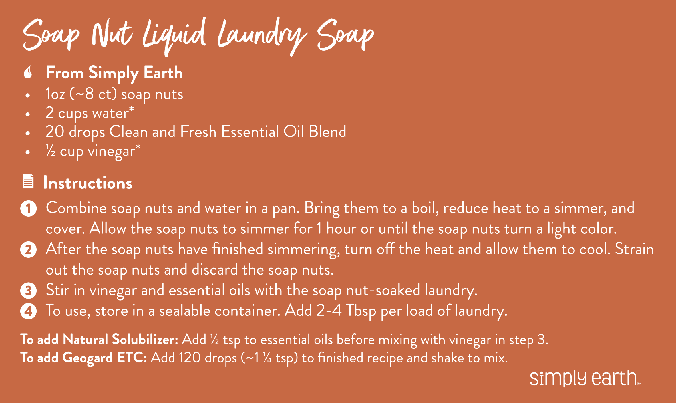 Simply EarthShop | Recipes | Soap Nut Liquid Laundry Soap Recipe