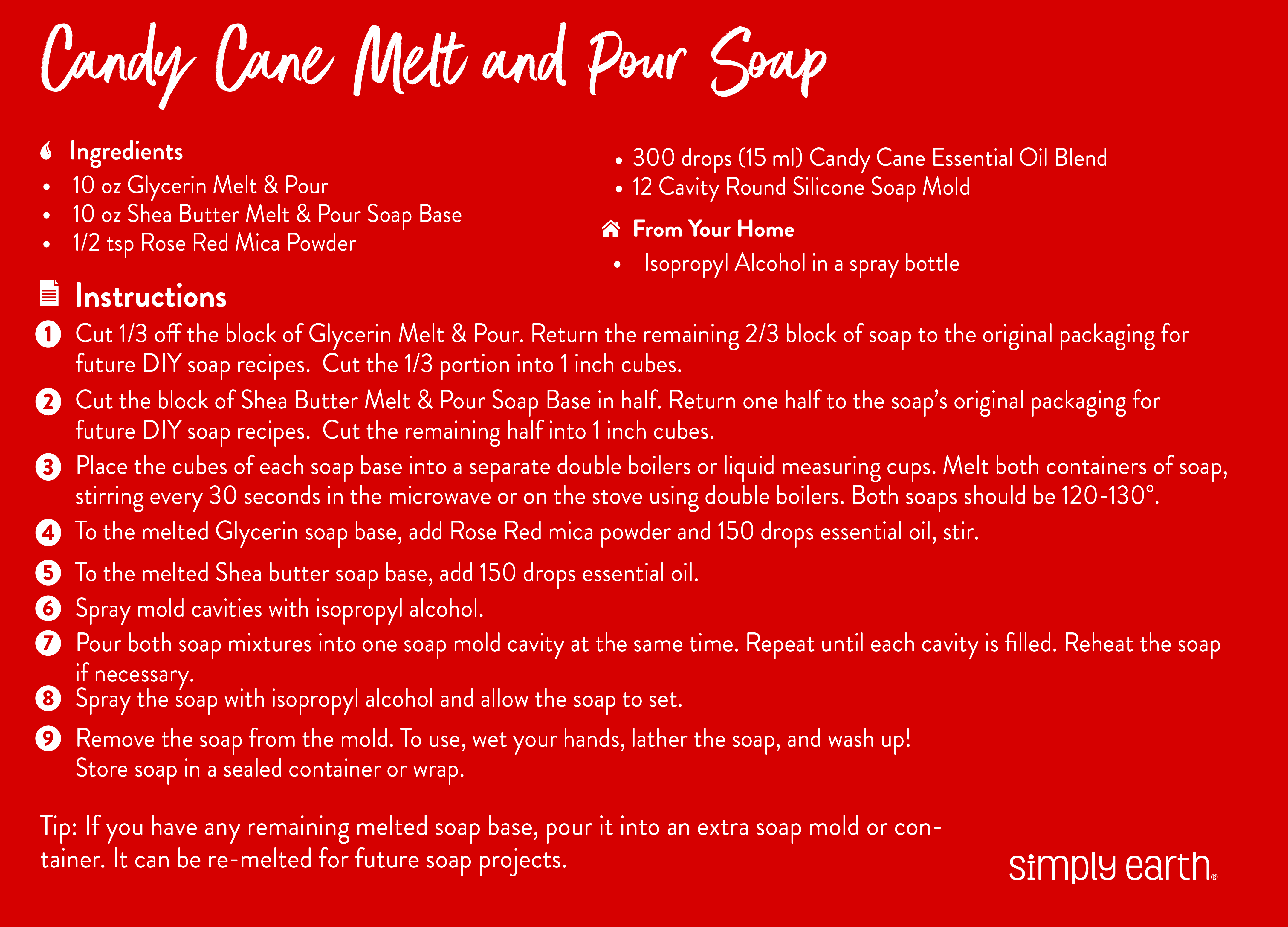 Simply EarthShop | Recipes | Candy Cane Melt Pour Soap Recipe