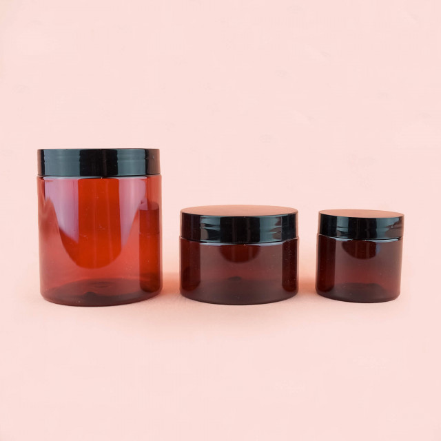 Amber Plastic Jars