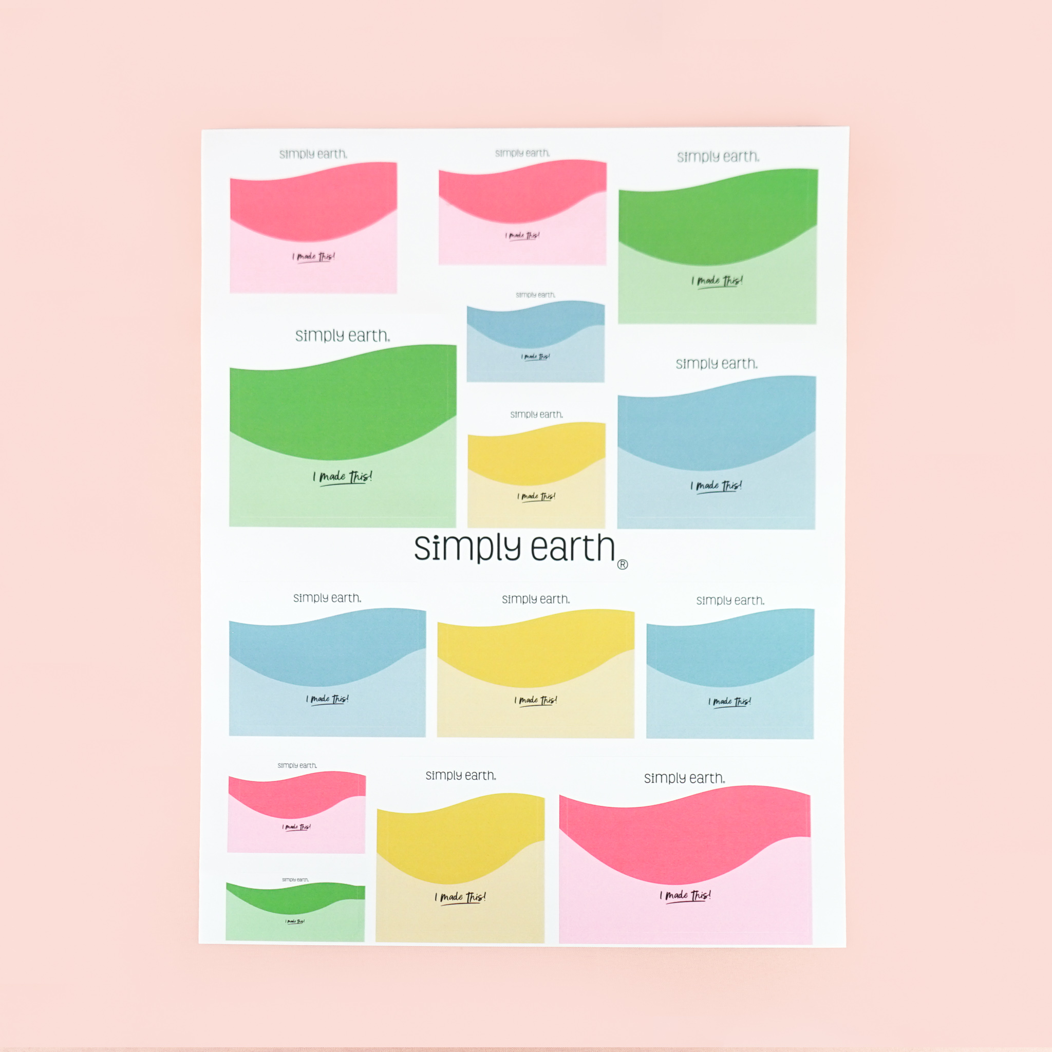 Label Sticker Sheets Color: Waves