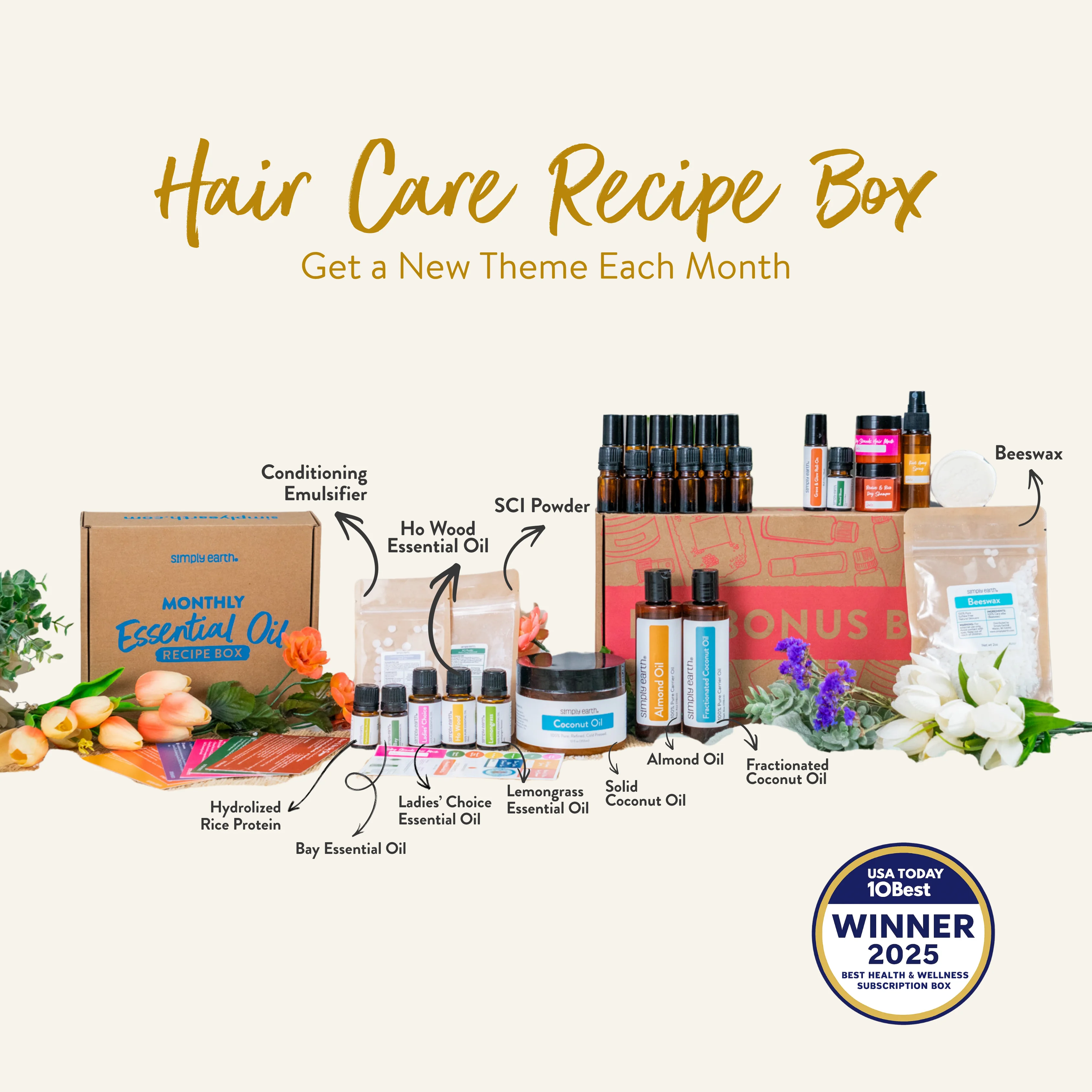 Hair Care Recipe Box — box contents