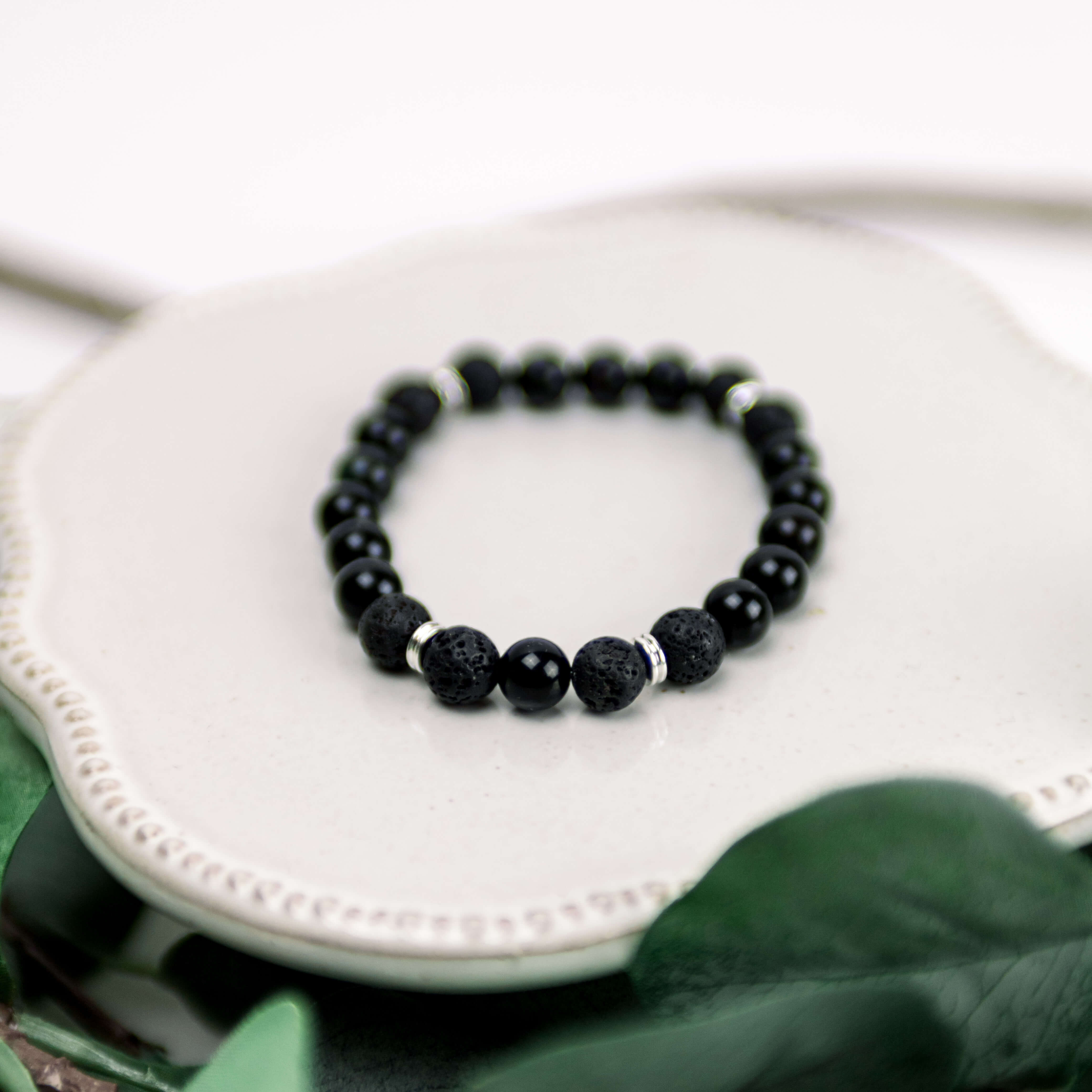 Handmade Diffuser Bracelet Color: Black Obsidian Diffuser Bracelet