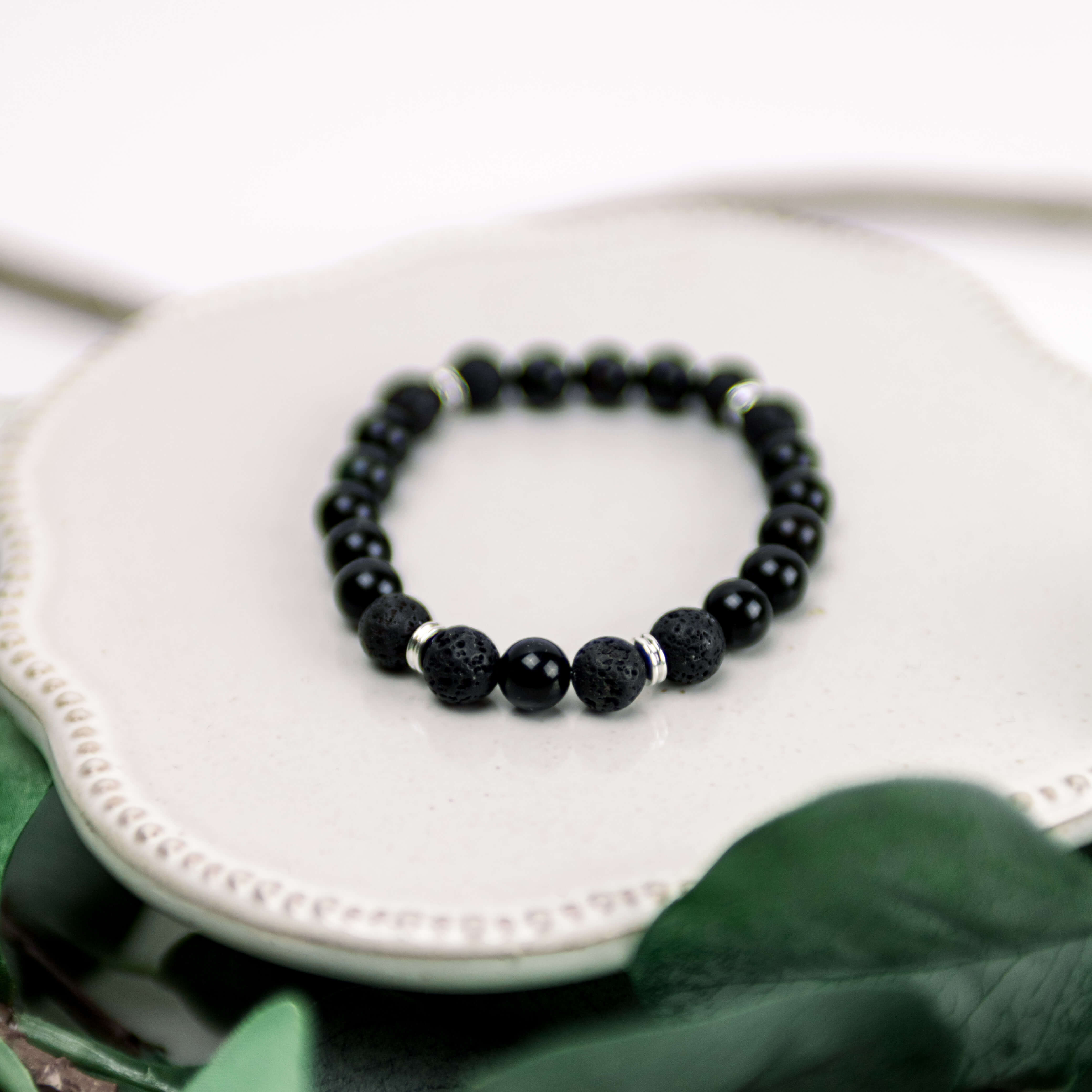 Gemstone & Lava Bead Diffuser Bracelet ~ Handmade With Love